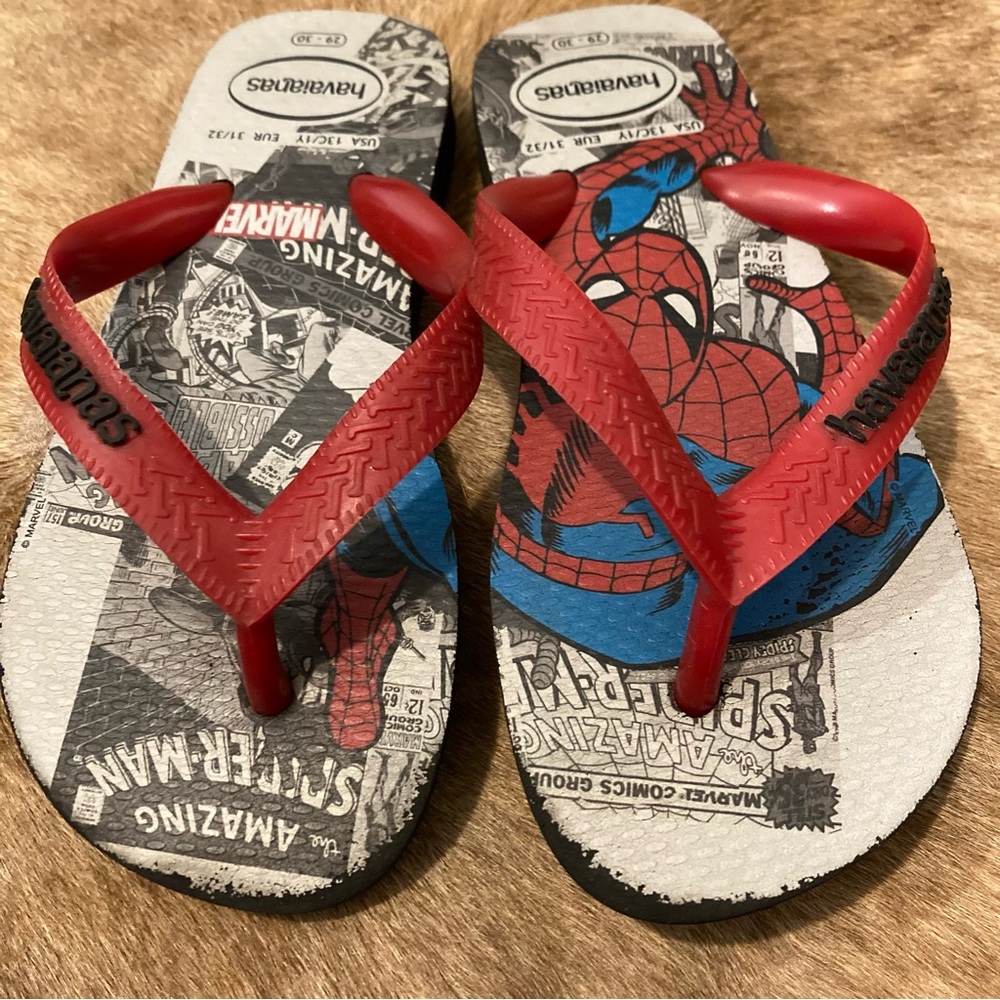 Havaianas Boys Spider-Man Flip Flops | Size 13C / 1Y